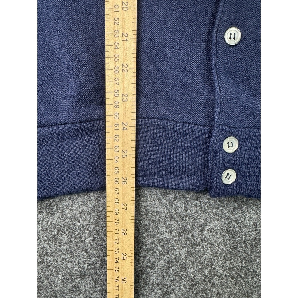 Vintage IZOD Lacoste Cardigan Sweater Mens XL Navy Blue USA Orlon Crocodile - Picture 6 of 7